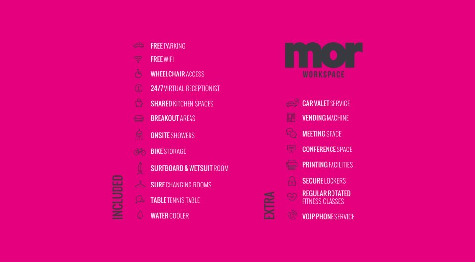 mor workspace, cornwall, newquay, office, office space, shared, shared workspace, hot desk, conference, events, meeting, meeting room, creative, mor, cornwall creative, design agency, photography, now open, england, uk, business, opportunities, staff, creative place to work